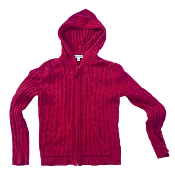 St. John’s Bay Red Zip Up Knit Sweater - Picture 1 of 3